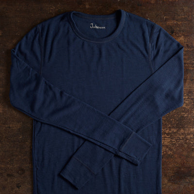 Men's Merino Wool Long Sleeve Top - Navy