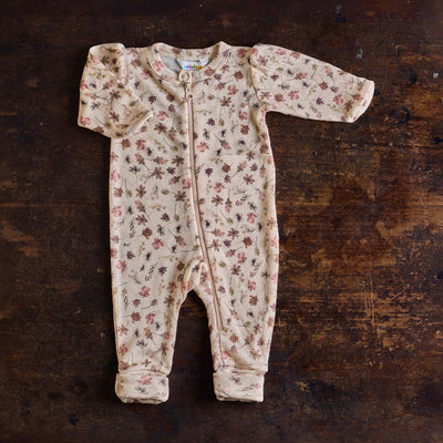 Baby & Kids Merino Wool Romper - Autumn Leaves