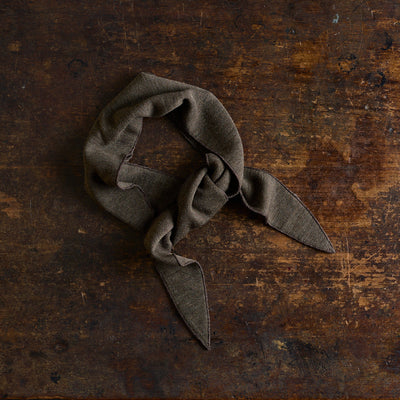 Women's Merino Wool Rib Tie Scarf- Ash Melange