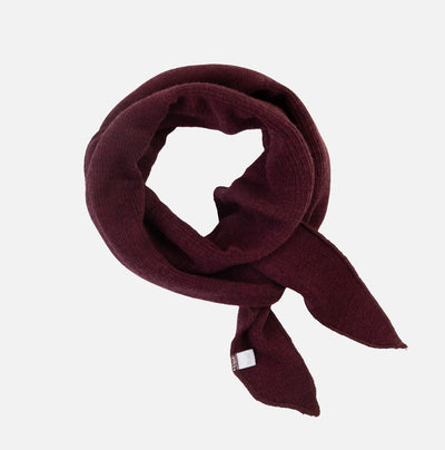 Women's Merino Wool Rib Tie Scarf- Mulberry Melange