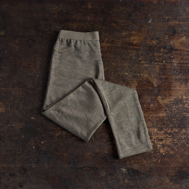 Kids Merino Wool/Silk Leggings - Ash