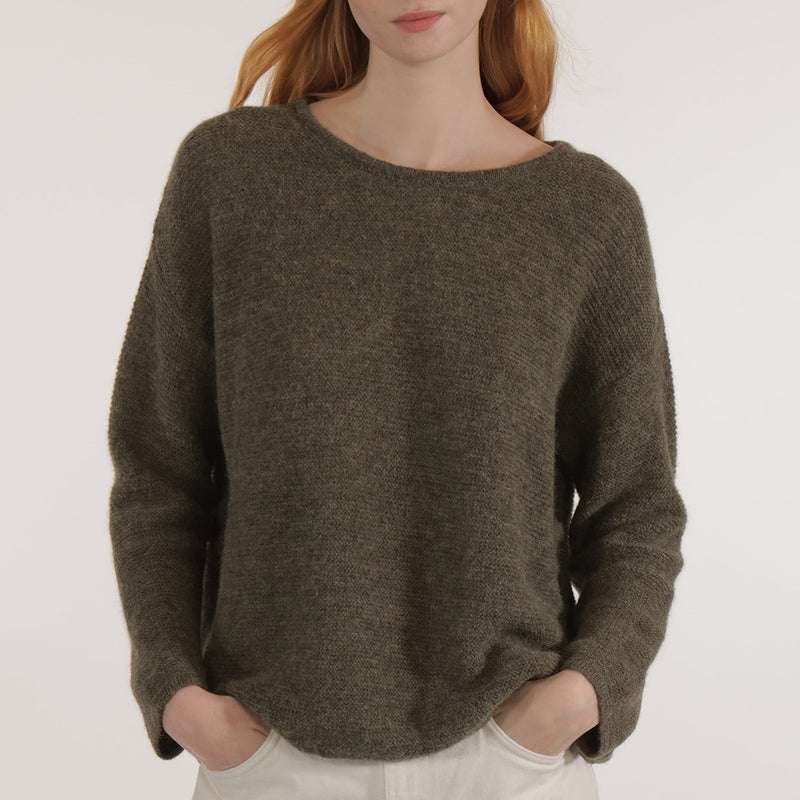 Women's Alpaca Ima Loose Sweater - Khaki