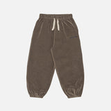 Kids Cotton Velour Balloon Pants - Roast