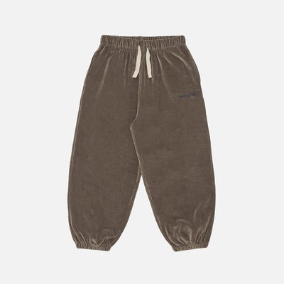 Kids Cotton Velour Balloon Pants - Roast