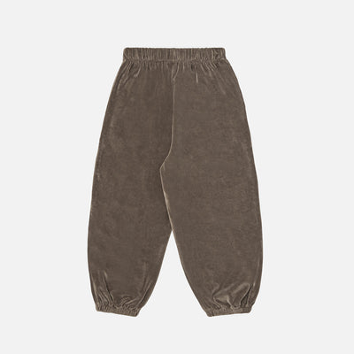 Kids Cotton Velour Balloon Pants - Roast