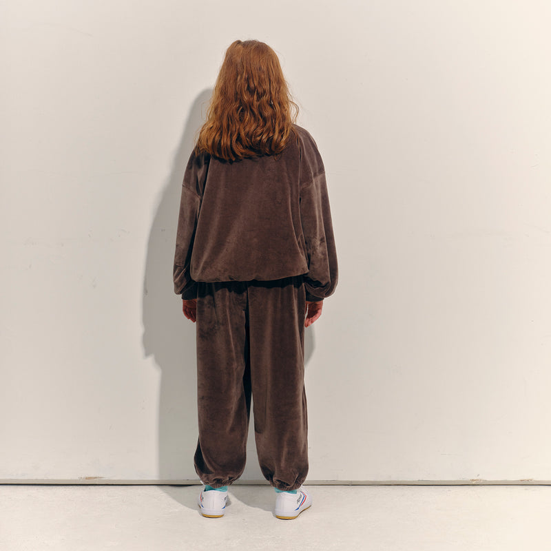Kids Cotton Velour Bubble Sweatshirt - Roast