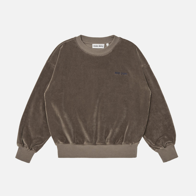 Kids Cotton Velour Bubble Sweatshirt - Roast