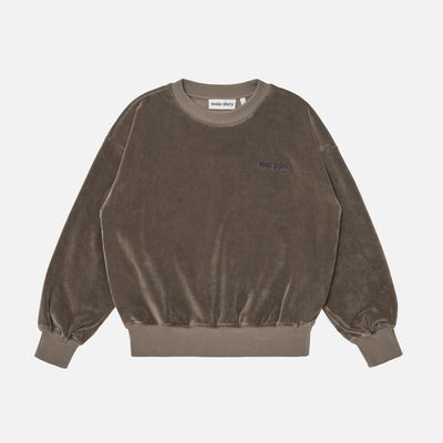 Kids Cotton Velour Bubble Sweatshirt - Roast