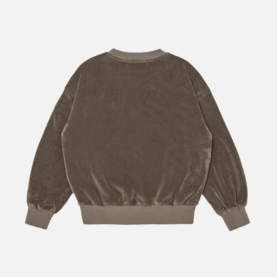 Kids Cotton Velour Bubble Sweatshirt - Roast