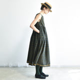 Women's Handloomed Cotton Yuki Dress - Ash Stripe