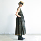 Women's Handloomed Cotton Yuki Dress - Ash Stripe