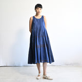 Women's Handloomed Cotton Mahdi Dress - Cornflower Blue