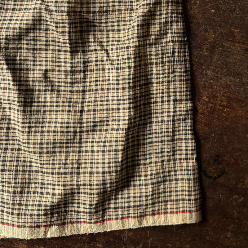 Women's Handloomed Cotton Nori Dress - Sepia Check