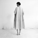 Women's Handloomed Cotton Summer Dress - Brown Stripe