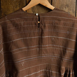 Women's Handloomed Cotton Summer Dress - Brown Stripe