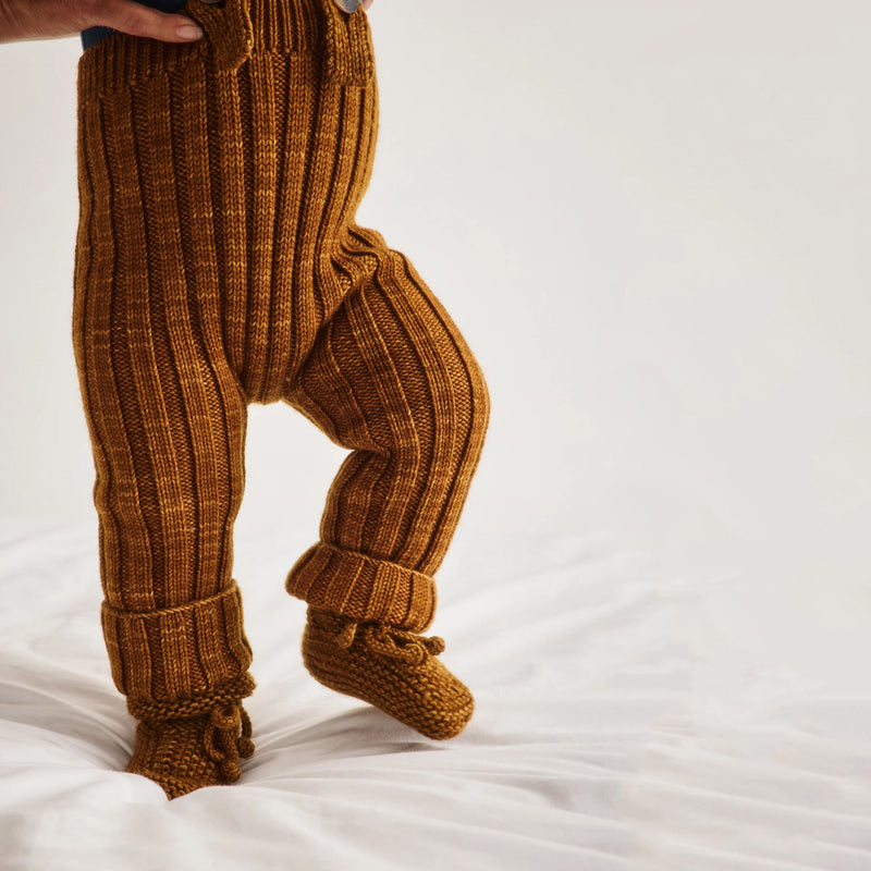 Baby Merino Wool Classic Booties - Nutmeg