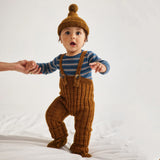 Baby Merino Wool Rib Longies - Nutmeg