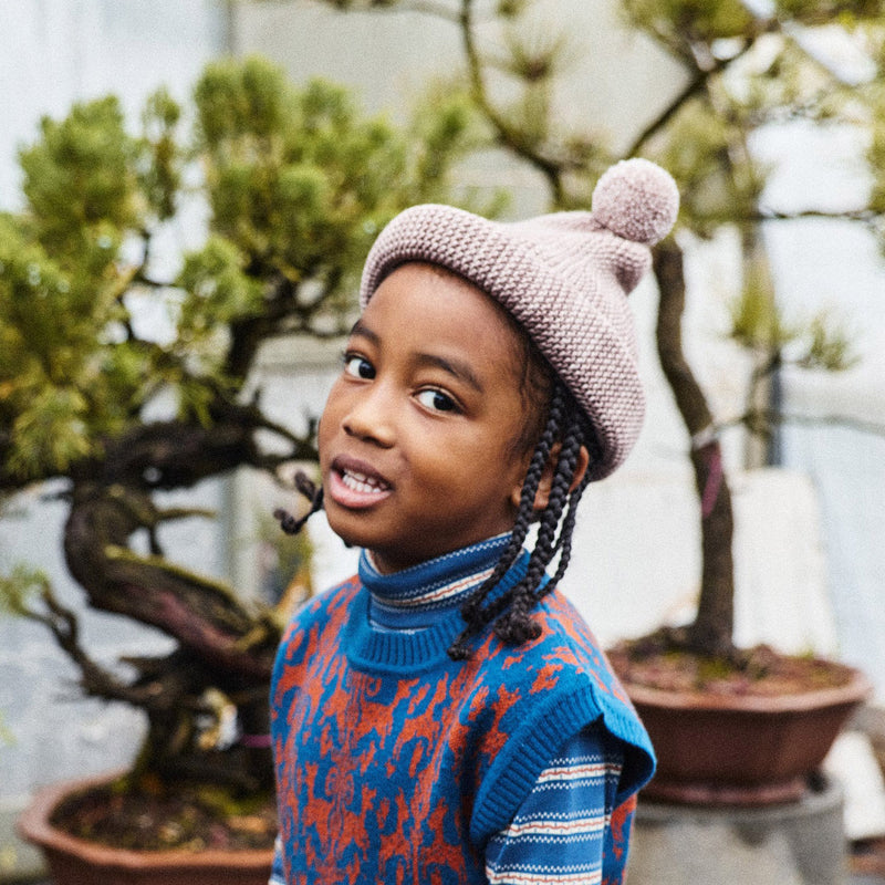Kids Merino Wool Garter Hat - Turtledove