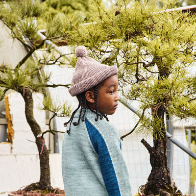 Kids Merino Wool Garter Hat - Turtledove