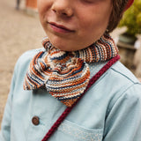 Kids Handknit Merino Wool Sledding Scarf - Neriage Space Dye