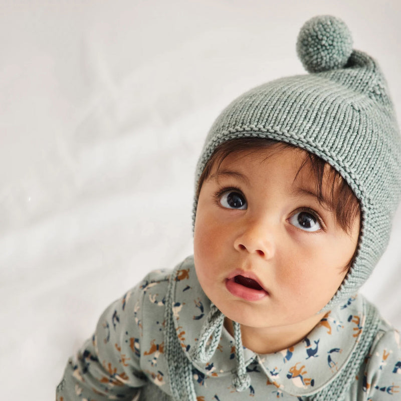 Baby Handknit Merino Wool Pointy Peak Hat - Onsen