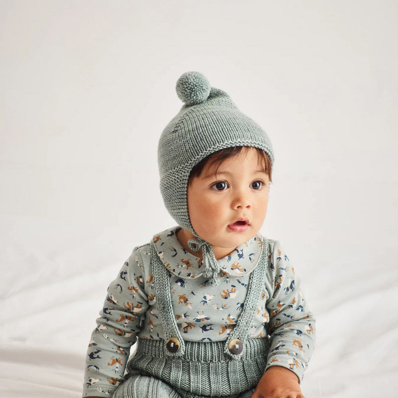 Baby Handknit Merino Wool Pointy Peak Hat - Onsen