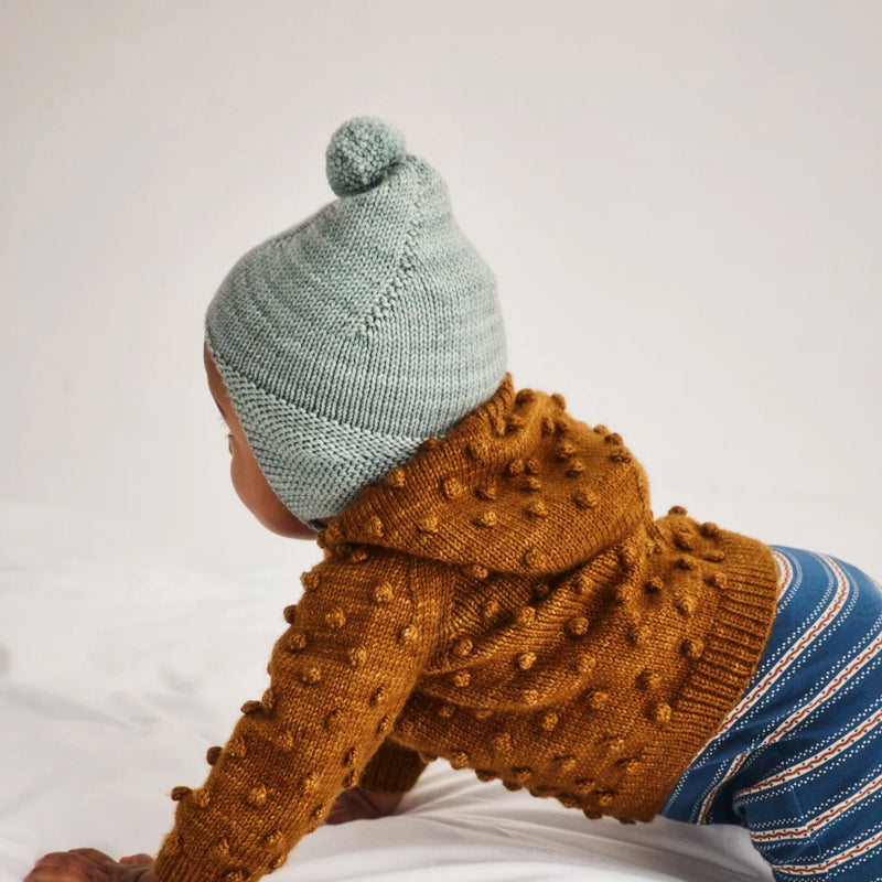 Baby Handknit Merino Wool Pointy Peak Hat - Onsen