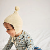 Baby Handknit Merino Wool Pointy Peak Hat - Shortbread