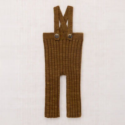 Baby Merino Wool Rib Longies - Nutmeg
