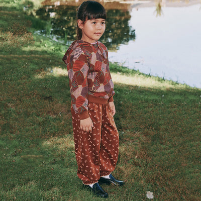 Kids Pima Cotton Balloon Pants - Nutmeg Mariposa