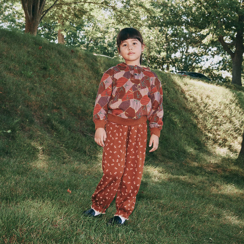 Kids Pima Cotton Balloon Pants - Nutmeg Mariposa