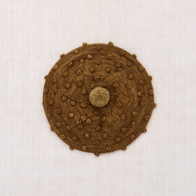 Kids Handknit Merino Wool Popcorn Beret - Nutmeg