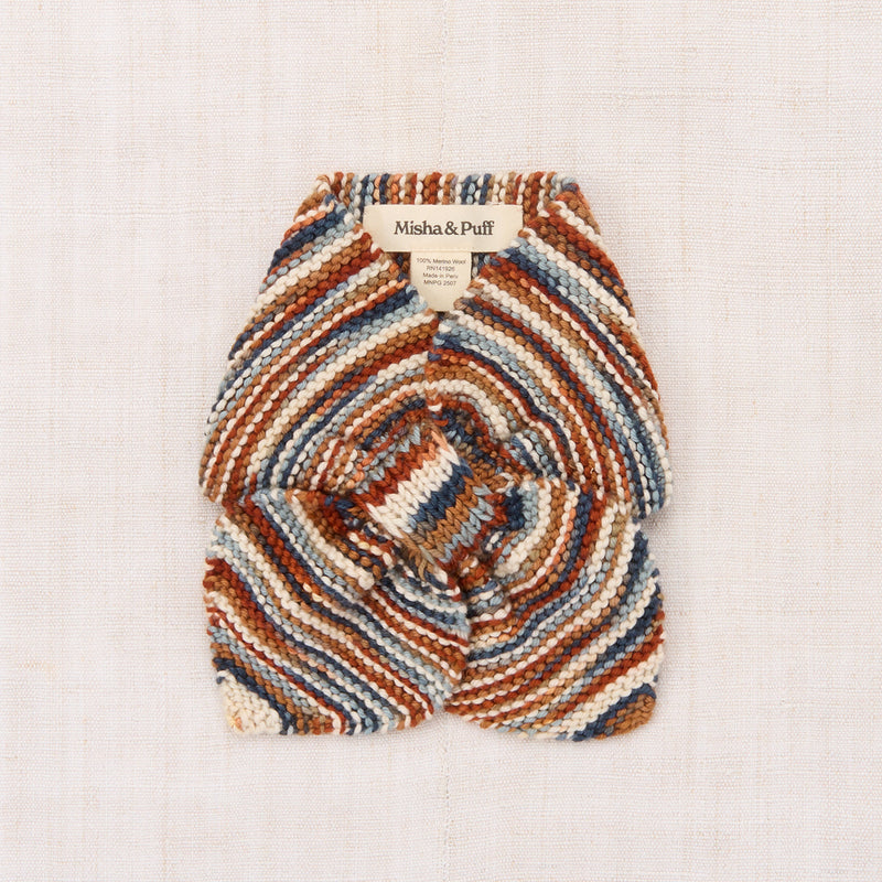 Kids Handknit Merino Wool Sledding Scarf - Neriage Space Dye