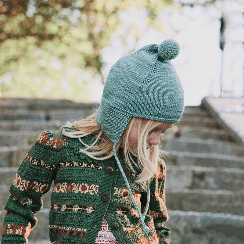 Kids Handknit Merino Wool Pointy Peak Hat - Onsen