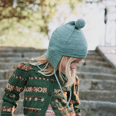 Kids Handknit Merino Wool Pointy Peak Hat - Onsen