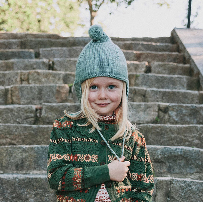 Kids Handknit Merino Wool Pointy Peak Hat - Onsen