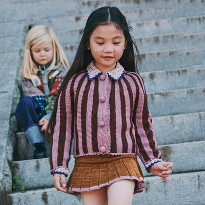 Kids Hand Knit Merino Wool Skating Pond Skirt - Nutmeg