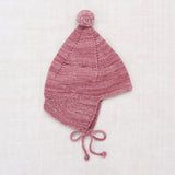 Baby Handknit Merino Wool Pointy Peak Hat - Antique Rose
