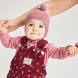 Baby Handknit Merino Wool Pointy Peak Hat - Antique Rose