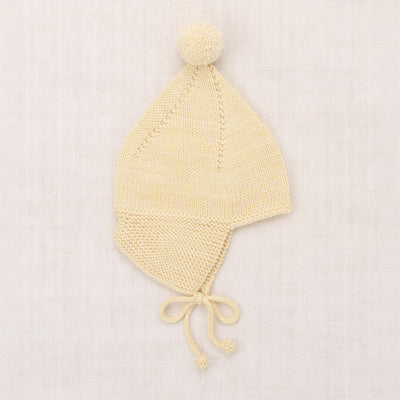Baby Handknit Merino Wool Pointy Peak Hat - Shortbread