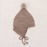 Baby Handknit Merino Wool Pointy Peak Hat - Turtledove