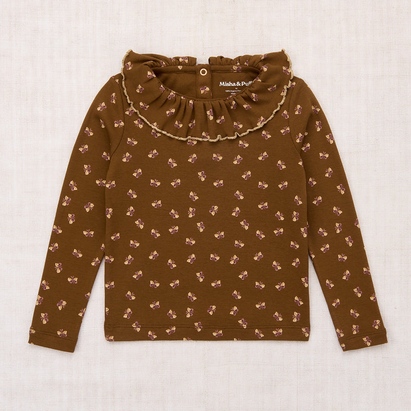 Kids Pima Cotton Paloma Top - Nutmeg Mariposa
