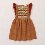 Kids Hand Crochet Merino Wool Stair Step Dress - Rose Gold