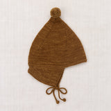 Kids Handknit Merino Wool Pointy Peak Hat - Nutmeg