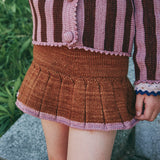 Kids Hand Knit Merino Wool Skating Pond Skirt - Nutmeg