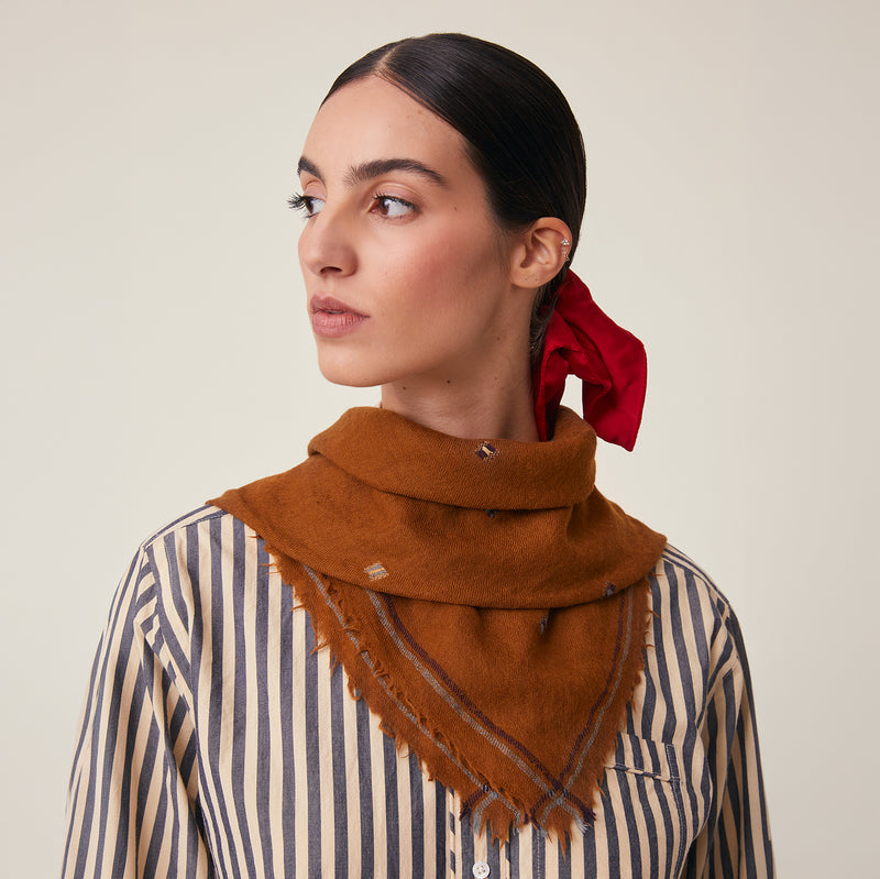 Adults Boiled Wool Chelsea Scarf - No.815 Henna