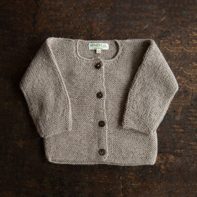Baby Handknit Alpaca Cardigan - Oatmeal
