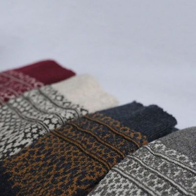 Adults Wool Jacquard Socks - Wine