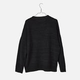 Women's Linen/Wool Knit Sweater - Black