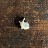 Handcrafted Wooden Black & White Sitting Rabbit